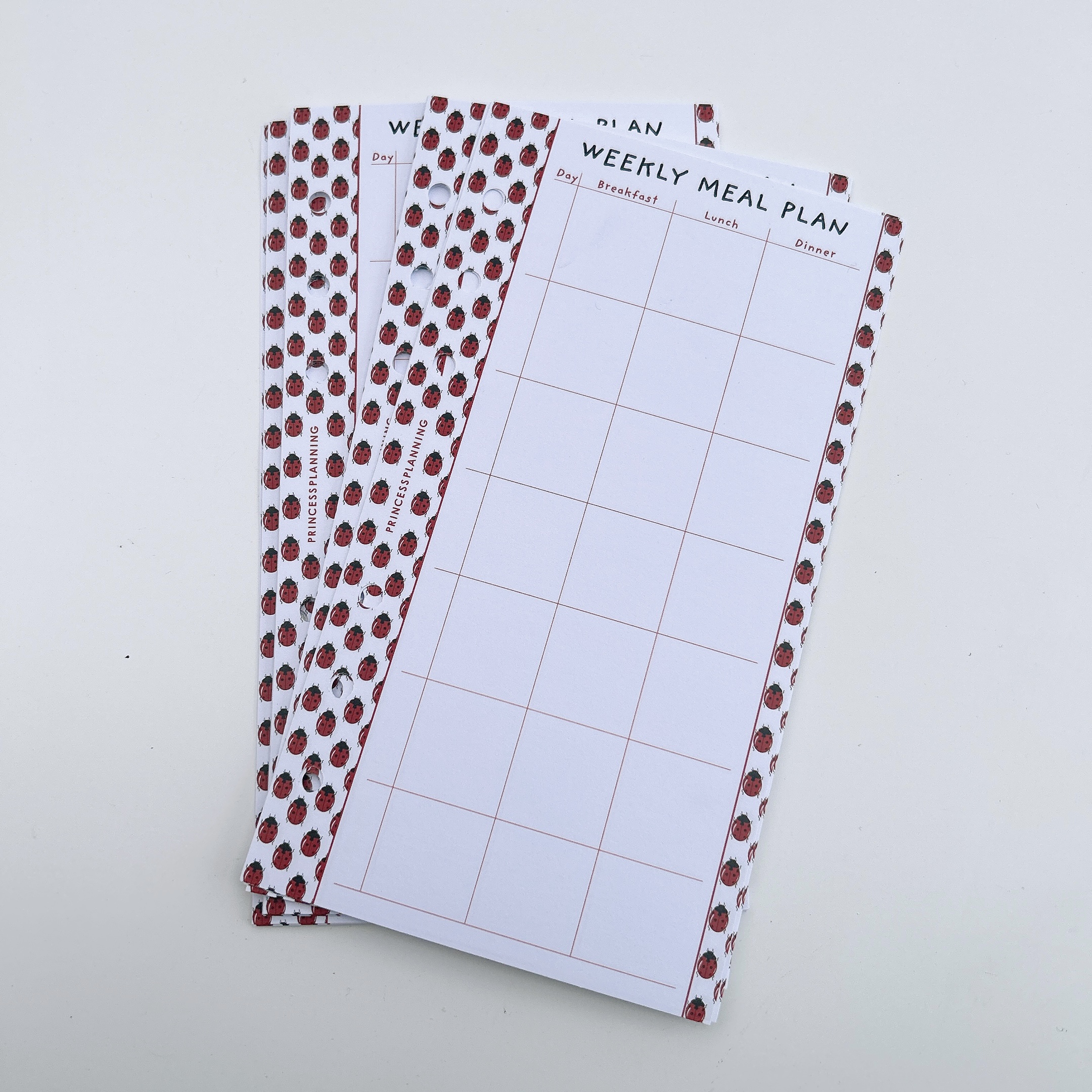 Petite Planner - Ladybird Meal Planner Inserts