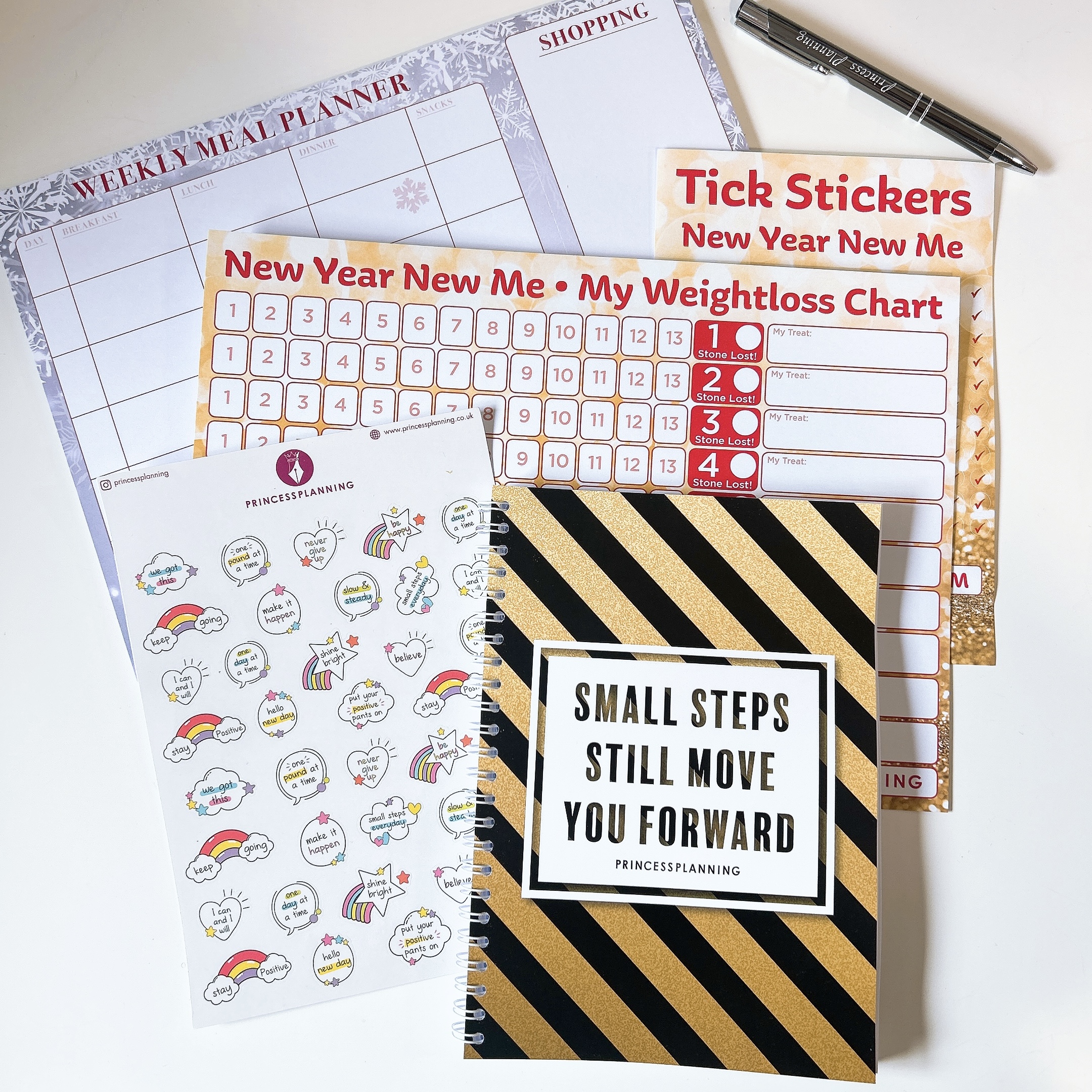 New Year Spiral Food Diary Starter Bundle! Small Steps