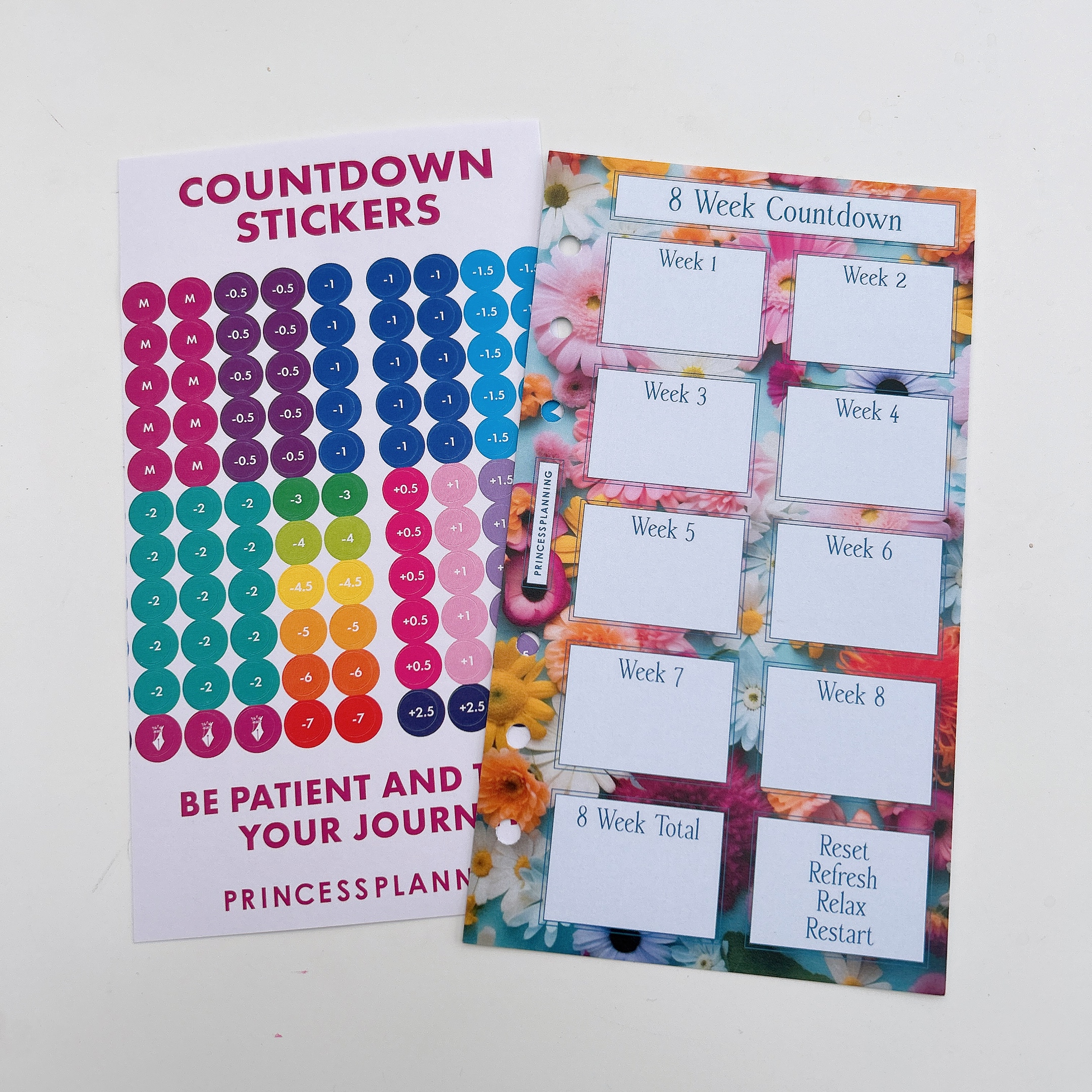 Petite Planner - 8 Week Countdown with Stickers Refresh, Relax ...