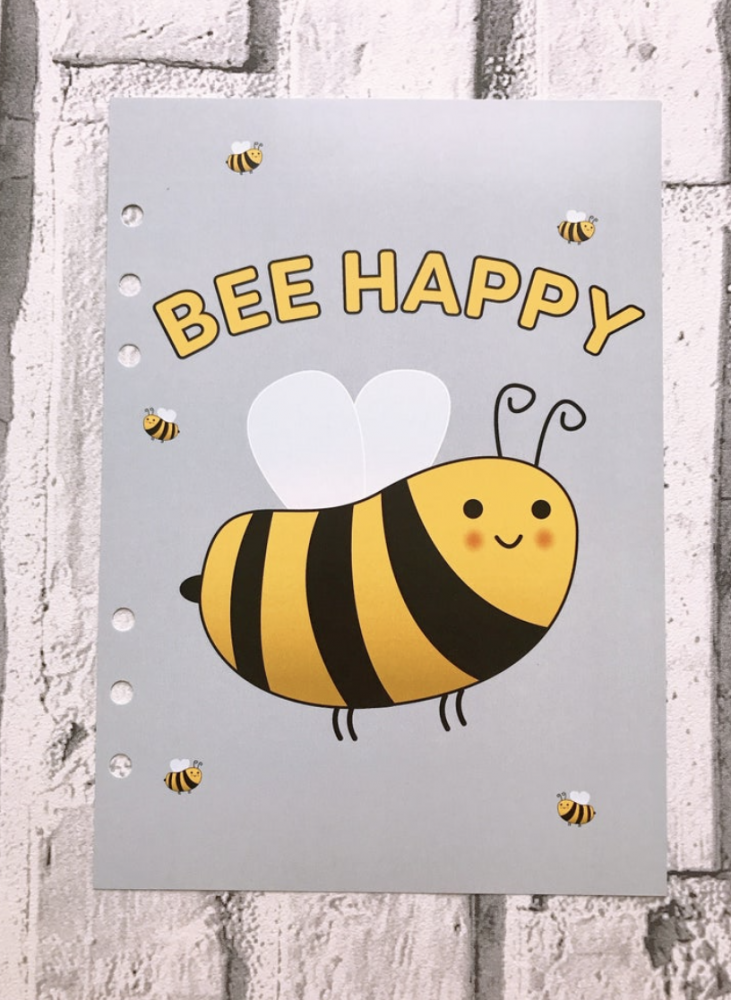 Grande Food Diary Planner Insert Bee Happy