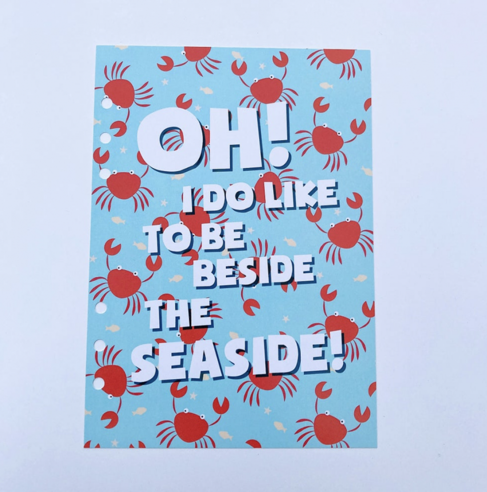 Grande Food Diary Planner Insert Oh I Do Like To Be Beside The Seaside