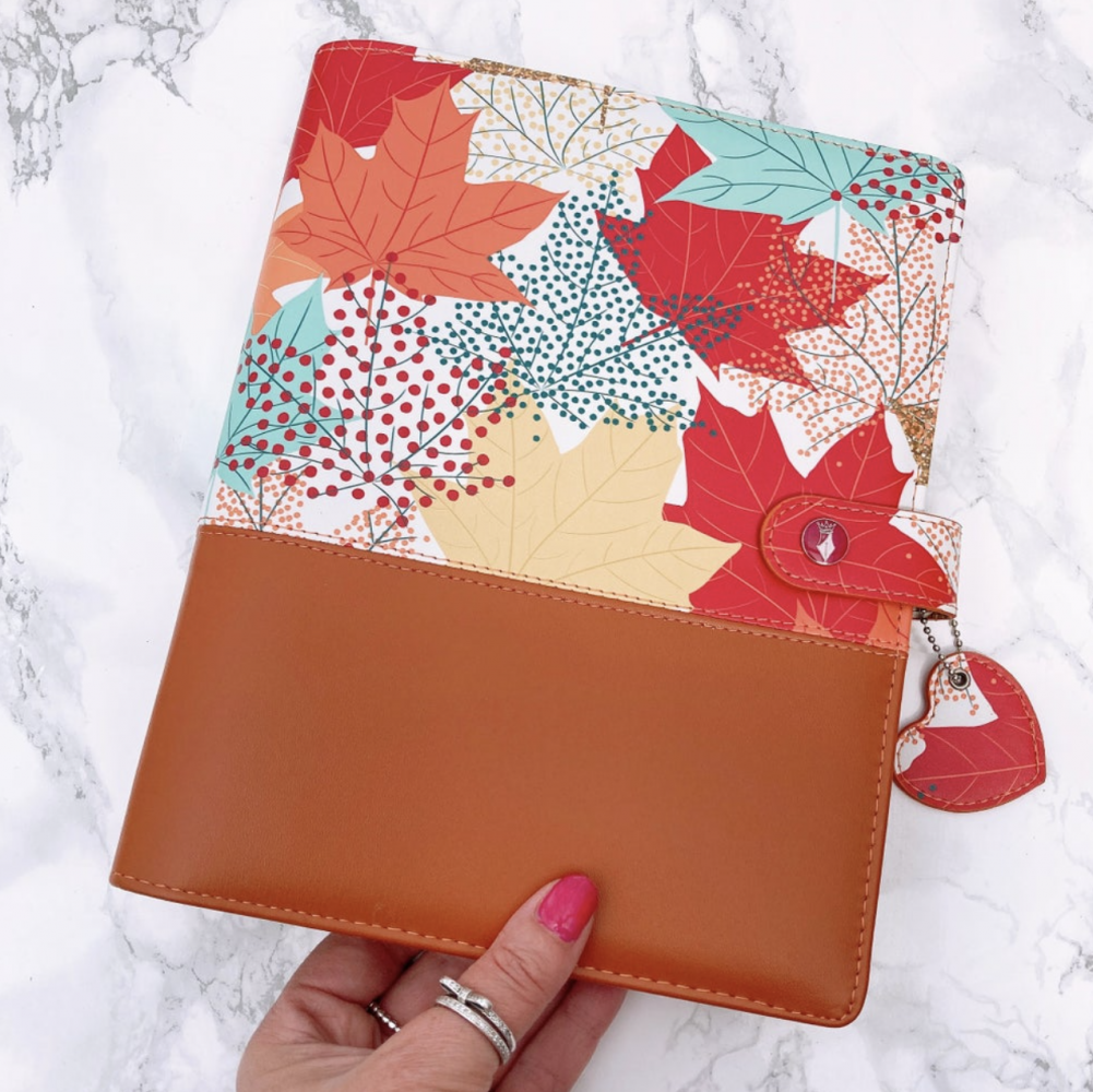 Grande Autumn Leaves Two Tone Tan Planner 