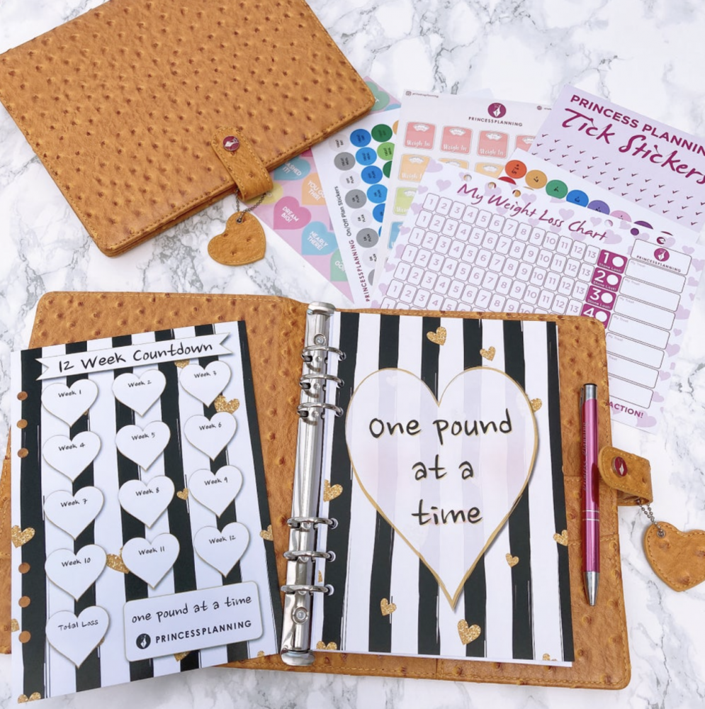 Grande Holly Honeycomb Ostrich Fully Loaded Food Diary Planner Bundle One Pound At A Time