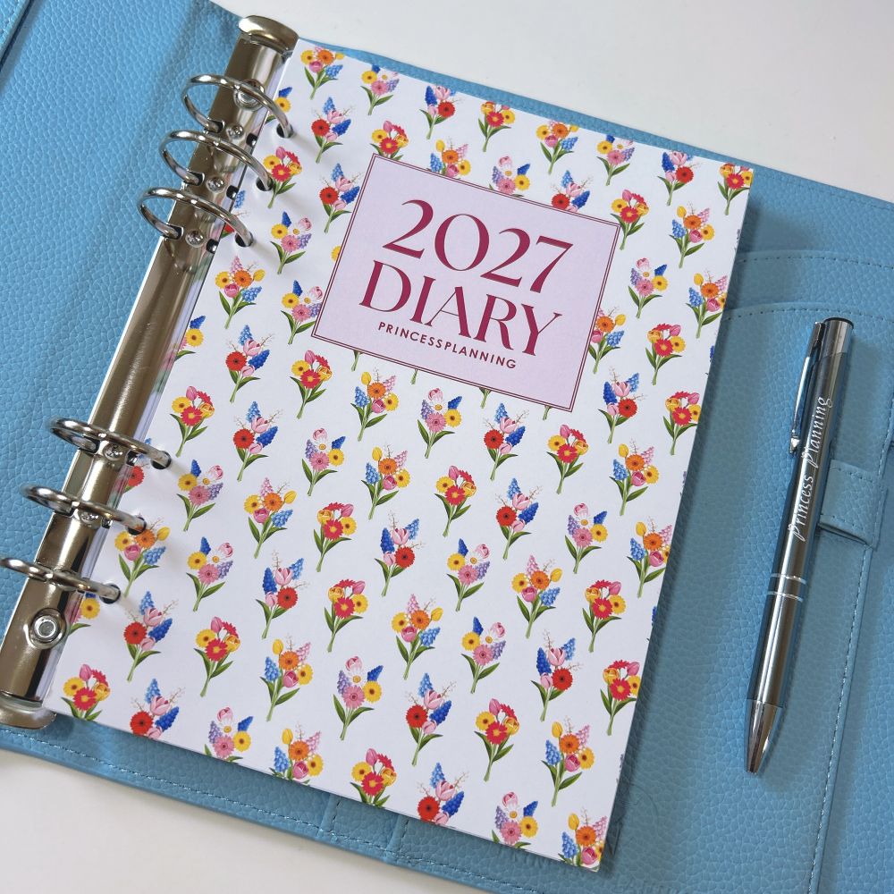 Grande 2027 Floral Dated Diary Blue Scallop Planner Bundle Grande 2027 Floral Dated Diary Blue Scallop Planner Bundle
