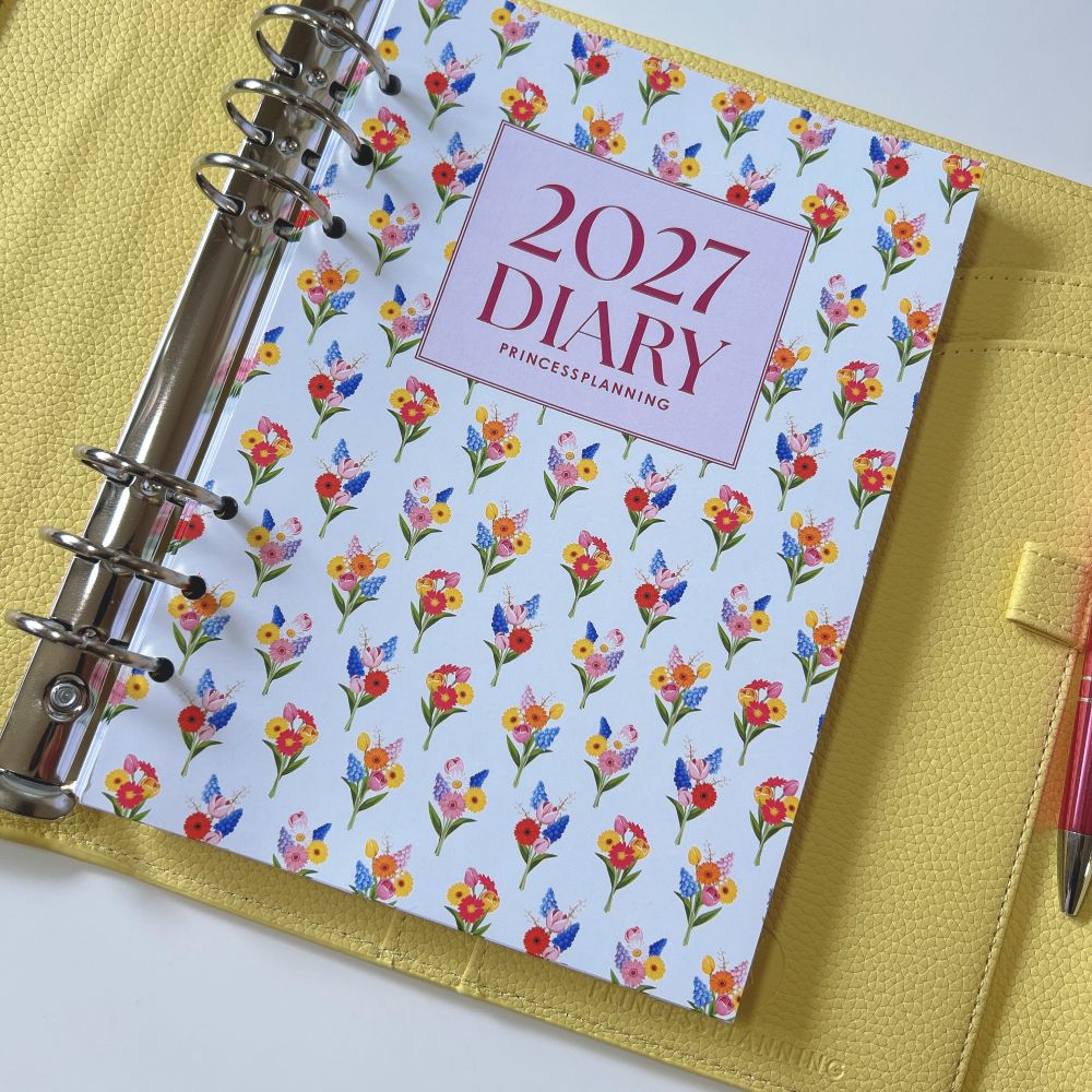 Grande 2027 Floral Dated Diary Lemon Scallop Planner Bundle Grande 2027 Floral Dated Diary Lemon Scallop Planner Bundle