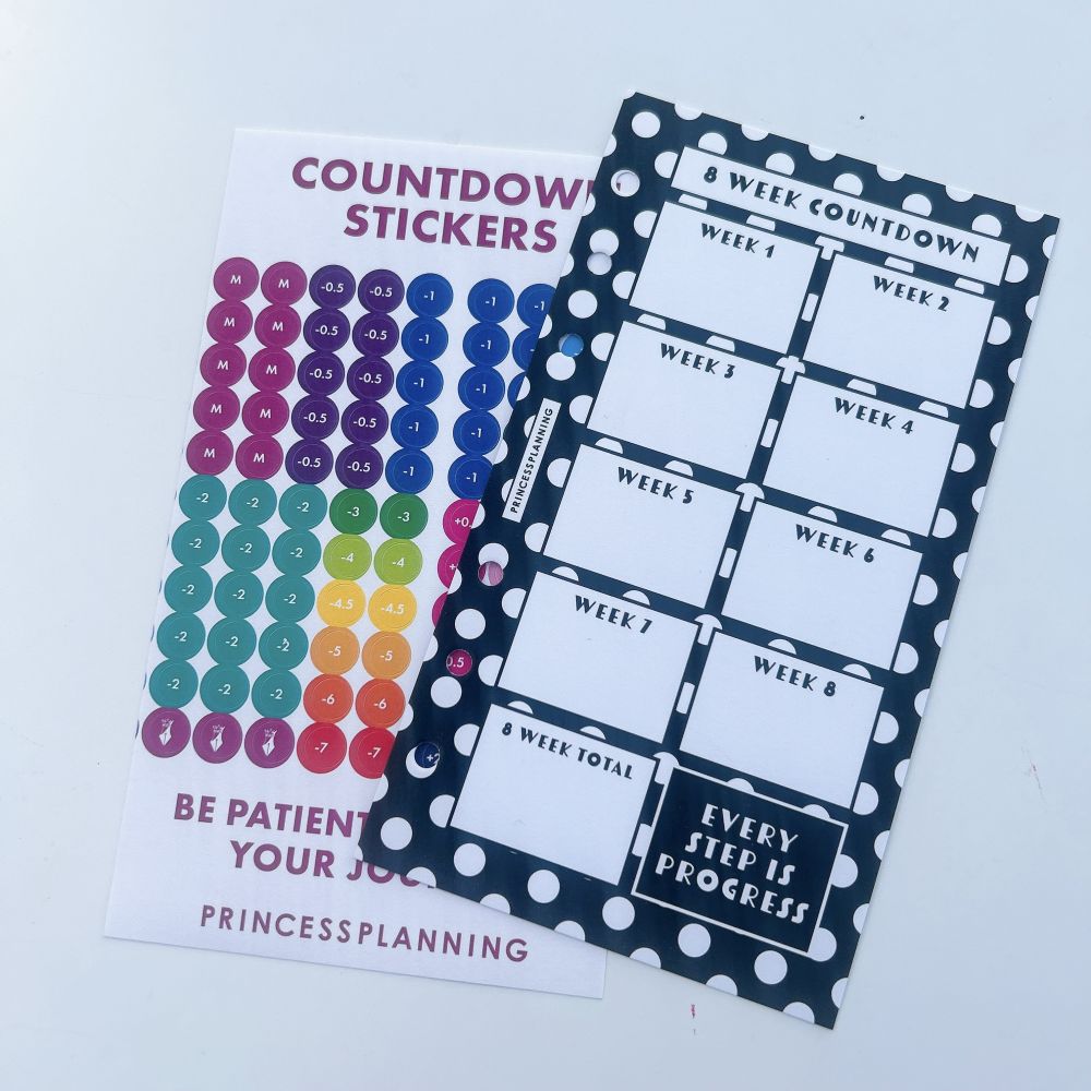 Petite Planner - 8 Week Countdown with Stickers - Every Step is Progress Petite Planner - 8 Week Countdown with Stickers - Every Step is Progress