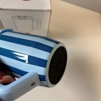 Blue Stripe Reusable Insulated Travel Coffee Cup Mug 450ml