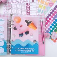 Grande Pink Gingham Fully Loaded Food Diary Planner - It s not about being perfect 