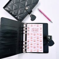 Petite Mid Year Cherry Dated Diary 26/27 Bundle - Black Quilted 