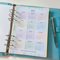Grande 2027 Rainbow Pastel Dated Diary Blue Scallop Planner Bundle 