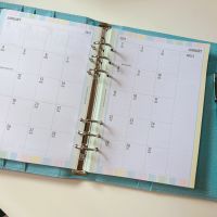 Grande 2027 Rainbow Pastel Dated Diary Blue Scallop Planner Bundle 
