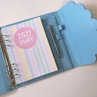 Grande 2027 Rainbow Pastel Dated Diary Blue Scallop Planner Bundle 