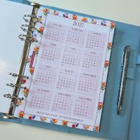 Grande 2027 Floral Dated Diary Blue Scallop Planner Bundle 