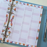 Grande 2027 Floral Dated Diary Blue Scallop Planner Bundle 
