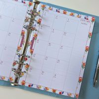 Grande 2027 Floral Dated Diary Blue Scallop Planner Bundle 