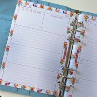 Grande 2027 Floral Dated Diary Blue Scallop Planner Bundle 