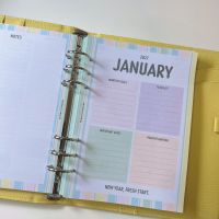 Grande 2027 Pastel Rainbow Dated Diary Lemon Scallop Planner Bundle 