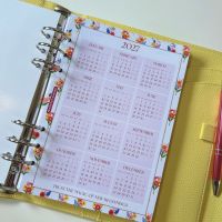 Grande 2027 Floral Dated Diary Lemon Scallop Planner Bundle 