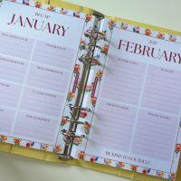 Grande 2027 Floral Dated Diary Lemon Scallop Planner Bundle 