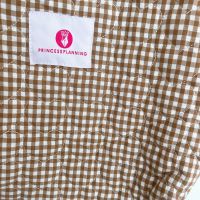 Brown Gingham Heart Quilted Tote Bag 