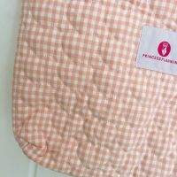 Pink Gingham Heart Quilted Tote Bag 