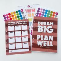 Grande 12 Week Planner Refill Food Diary Bundle - Dream Big Plan Well 