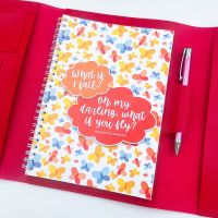 Red Bundle Portfolio Planner Cover Food Diary- What If I Fall  