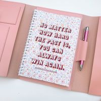 Pink Blush Bundle Portfolio Planner Cover Food Diary- No Matter How Hard The Past is  