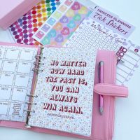 Grande Fully Loaded Food Diary Pink Premium Planner Bundle - No Matter How Hard The Past Is