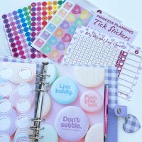 Grande Fully Loaded Food Diary Lilac Check Planner Bundle -Live Boldly 