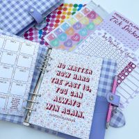 Grande Fully Loaded Food Diary Lilac Check Planner Bundle -No Matter How Hard Your Past