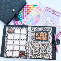 Grande Fully Loaded Food Diary Black Quilted Planner Bundle - Keep Going 