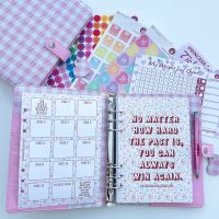 Grande Fully Loaded Food Diary Pink Ginham Planner Bundle - No Matter How Hard Your Past ..