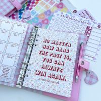 Grande Fully Loaded Food Diary Pink Ginham Planner Bundle - No Matter How Hard Your Past ..