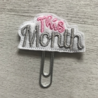 This Month Pink   Grey Planner Clip