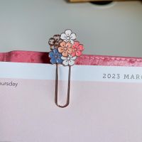 Floral Cluster Rose Planner Clips