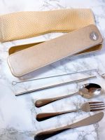 NUDE - Travel Reuseable Cutlery Set Stainless Steel In Carry Case