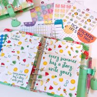 Grande Flamingo Print Fully Loaded Food Diary Planner - Every Summer Has A Story  Write Yours