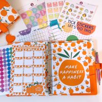 Grande Orange Themed Fully Loaded Food Diary Planner - Make Happiness A Habit