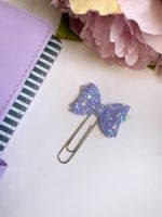 Lilac Sparkly Bow Planner Clip