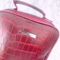 Oxblood Red Croco Insulated Lunch Bag