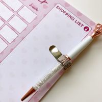 Pen Pencil Holder Pen Clip Holder With Adjustable Spring Loop Silver