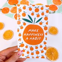 Petite Planner - 8 Week Food Diary Insert - Make Happiness A Habit Orange Theme