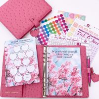 Grande Paris Pink Ostrich Fully Loaded Food Diary Planner Bundle -Be Gentle With Yourself