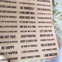 A5  Gold Foil Positive Quote Stickers