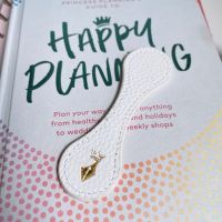 White Leather  Magnetic Page Marker