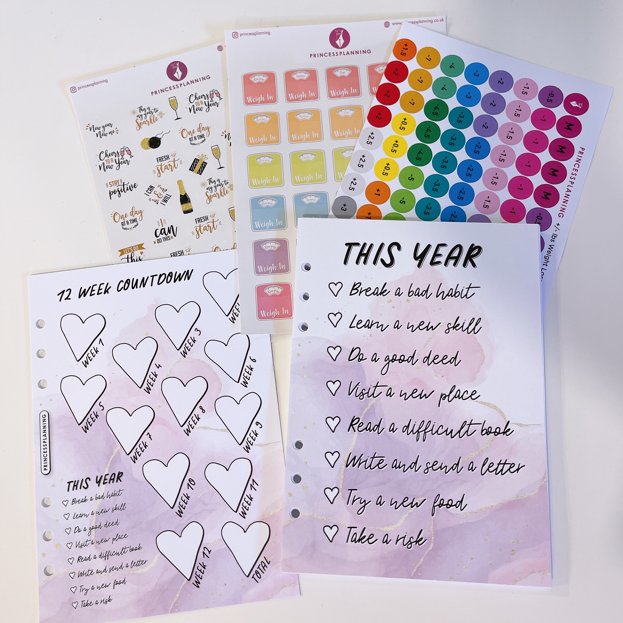 Grande 12 Week Food Diary Refill Bundle- New Year Themed - This Year...